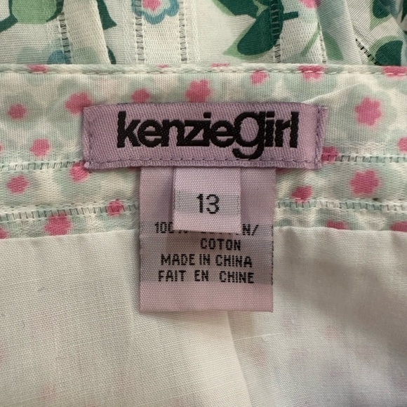 Kenzie Girl NWT Floral Pleated Summer Skirt Ribbon SZ 13 NWT - Picture 5 of 9